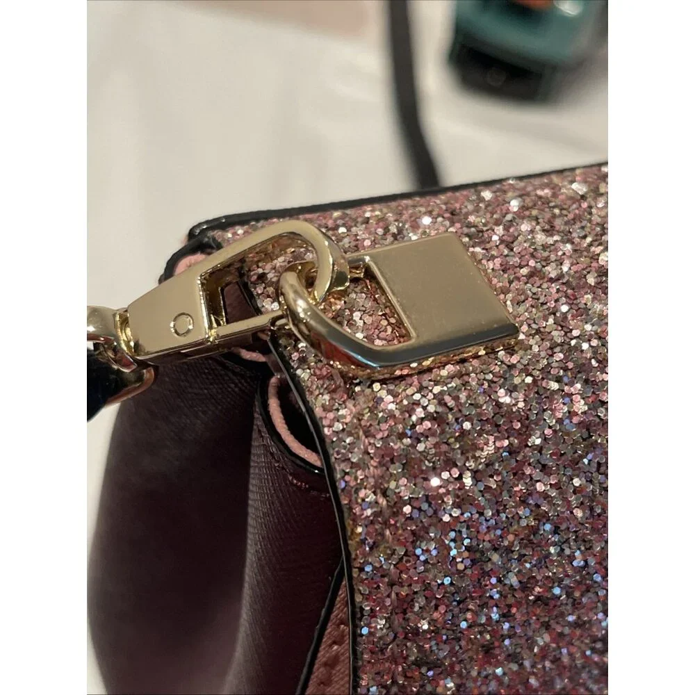 NWT Kate Spade CAMERON STREET GLITTER Pink & Brown BYRDIE Crossbody Bag‎ HANDBAG